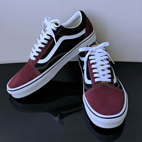 Vans Men's Old Skool Color Block Sneaker in Nice Color Combo Black / Brown - Picture 10 of 12